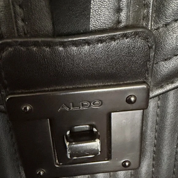 Aldo Black Structured Satchel - Picture 2 of 15
